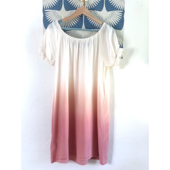 Joie Silk Dip Dyed Ombre Shift Dress With Tassel Tie - Picture 8 of 8